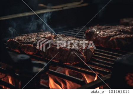 Delicious tasty bbq fire meat. Summer dinner. Generate Ai 101165813