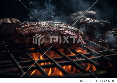 Tasty bbq cinematic shot. American dinner. Generate Ai Tasty bbq cinematic shot. American dinner. Generate Ai 101165816
