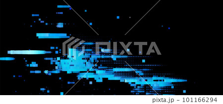 Trendy glitch pattern on dark background. Modern style vector. Abstract geometric elements Trendy glitch pattern on dark background. Modern style vector. Abstract geometric elements 101166294