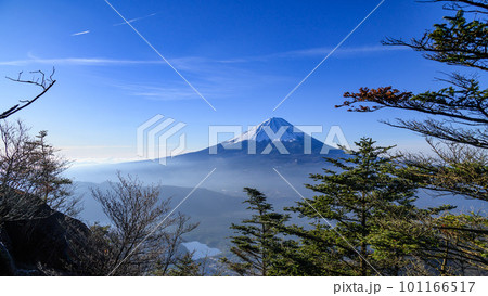 （山梨県）青空と富士山の絶景・王岳～鬼ヶ岳展望 101166517