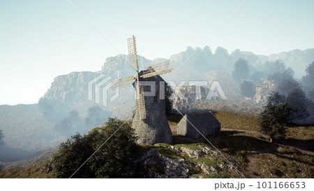 Countryside landscape with old windmill Countryside landscape with old windmill 101166653