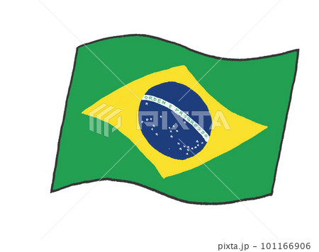 子供が手書きしたようなブラジルの国旗のイラスト 101166906