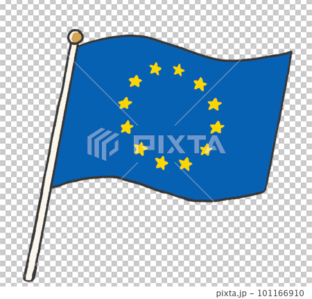 歐盟旗幟的插圖，看起來像是孩子手寫的 101166910