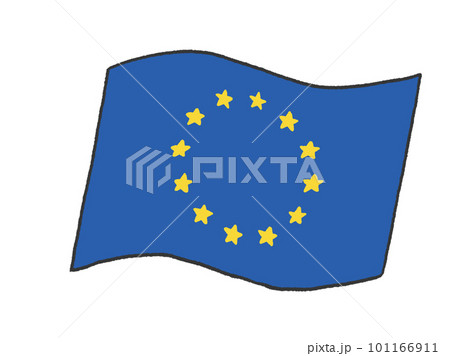 子供が手書きしたようなEUの旗のイラスト 101166911