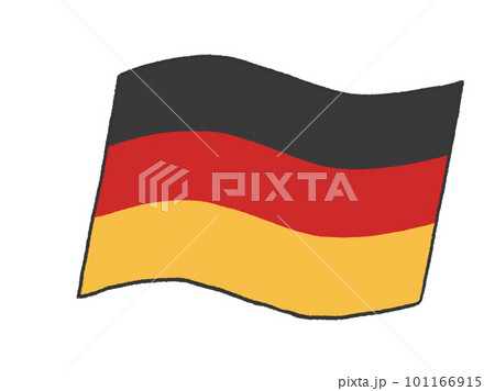 子供が手書きしたようなドイツの国旗のイラスト 101166915