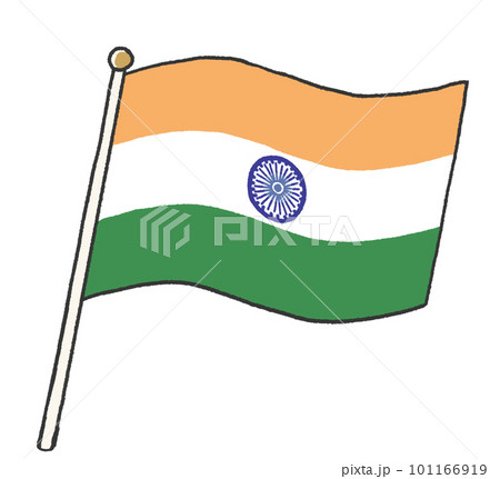 子供が手書きしたようなインドの国旗のイラスト 101166919