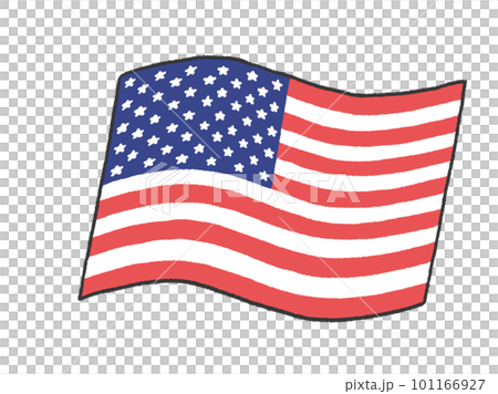 Illustration of the flag of the United States of America that looks like it was handwritten by a child 101166927