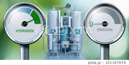 Hydrogen pipe with gauge. 101167659