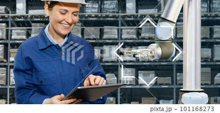 Warehouse manager with digital tablet 101168273