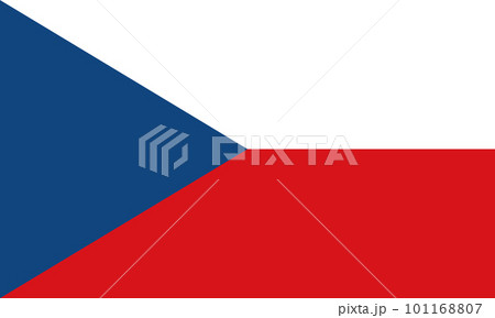 The national flag of Czech Republic vector illustration. Civil and state flag of Czech Republic with official color