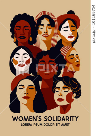Set of various faces of women 101169754