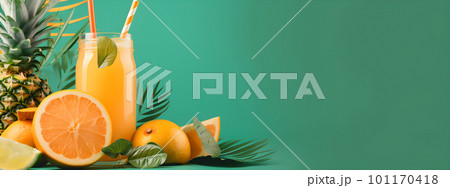 Non alcoholic summer cocktail drink, mocktail 101170418