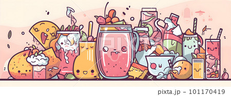 Non alcoholic funny cocktail drinks, mocktails 101170419