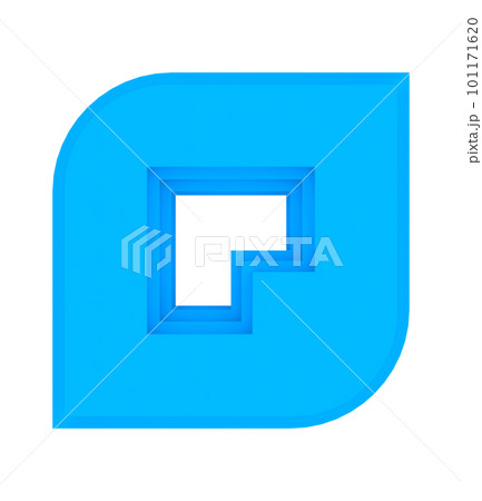 3D rendered geometric letter on transparent  background. Art font illustration. 101171620