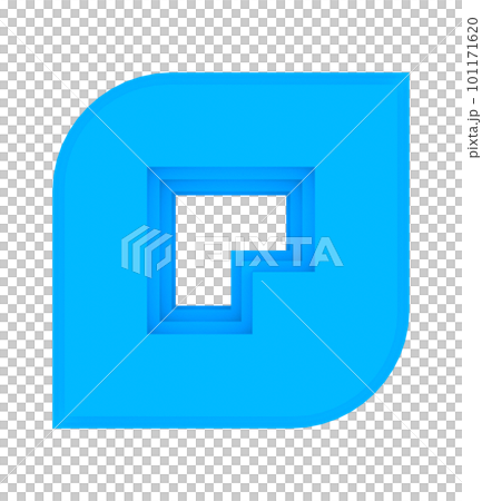 3D rendered geometric letter on transparent  background. Art font illustration. 101171620