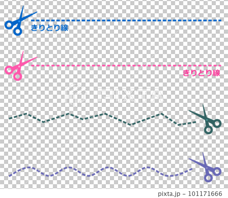 Illustration of a cut line to cut with scissors 101171666