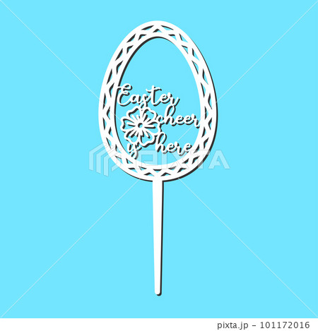 Sign Easter cheer is here cake topper for laser or milling cut. Cut for decoration design. Happy Easter topper. Holiday greeting. Elegant decoration. Laser cutting. Isolated design element. Sign Easter cheer is here cake topper for laser or milling cut. Cut for decoration design. Happy Easter topper. Holiday greeting. Elegant decoration. Laser cutting. Isolated design element. 101172016