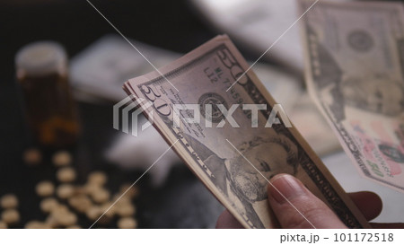 dollar bills of the drug dealer's recount 101172518