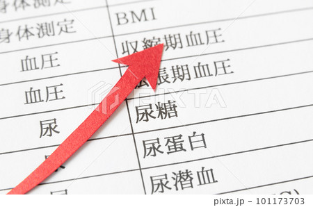 尿糖と上昇矢印　健康診断　上昇矢印　健康診断　項目 101173703