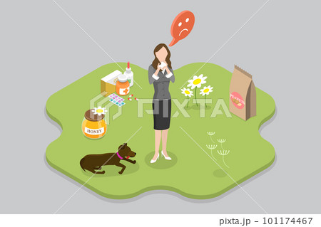 3D Isometric Flat Vector Conceptual Illustration of Seasonal Allergy 3D Isometric Flat Vector Conceptual Illustration of Seasonal Allergy 101174467