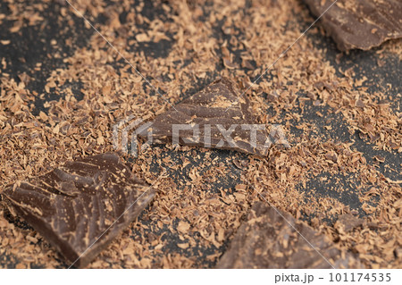 a large amount of finely crumbled milk chocolate a large amount of finely crumbled milk chocolate 101174535