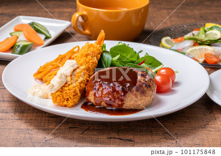 美味しそうなハンバーグランチ　hamburger steak 101175848