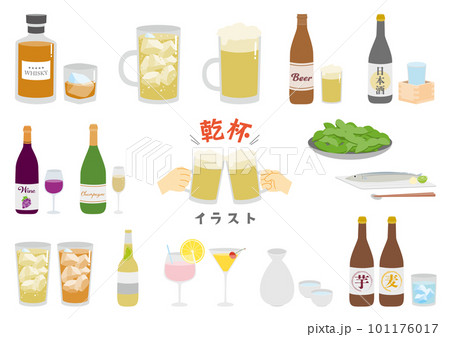 飲み会に関するイラストのセット 飲み会に関するイラストのセット 101176017