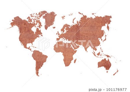 world map on brown wall background 101176977