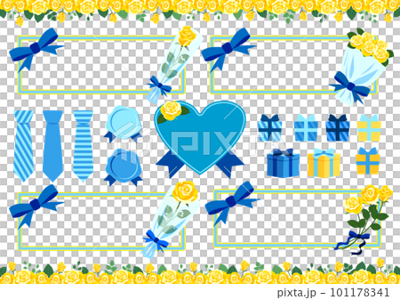 父親節黃色玫瑰框架集 101178341