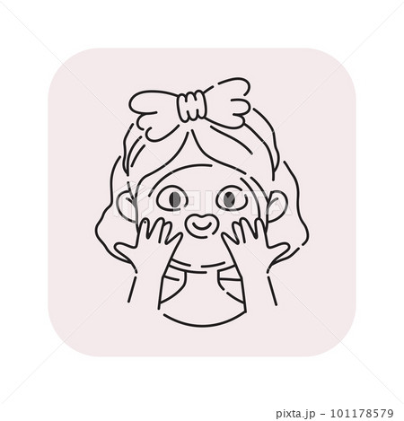 facial mask, skin beauty, sheet mask, skincare and spa concept. Vector isolated outline vector icon. facial mask, skin beauty, sheet mask, skincare and spa concept. Vector isolated outline vector icon. 101178579