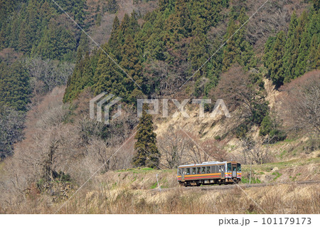 大糸線　早春の非電化区間 101179173