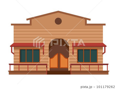 House built in wild west architecture style vector 101179262
