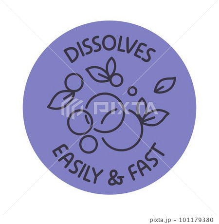 Dissolves easily and fast, detergent logotype Dissolves easily and fast, detergent logotype 101179380