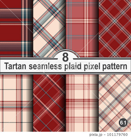 Set seamless vector check plaid colored pattern. 101179760