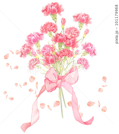 母の日のカーネーションの花束の水彩イラスト 101179968