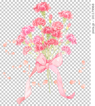 Watercolor illustration of carnation bouquet for mother's day Watercolor illustration of carnation bouquet for mother's day 101179968
