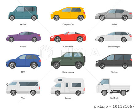 ボディタイプ別の、車のイラストセット 101181067