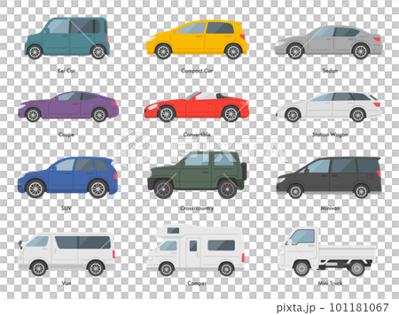 ボディタイプ別の、車のイラストセット 101181067