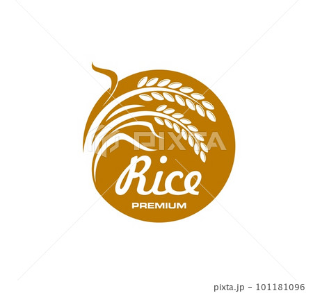 Rice icon, grain food and organic natural...のイラスト素材 [101181096] - PIXTA