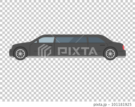 Illustration of a black limousine seen from the side 101181925