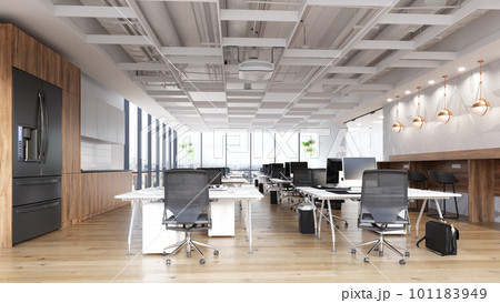 Modern city office. 3D space illustration. 101183949