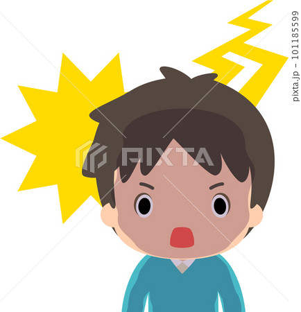 雷に打たれたように何かを悟る男性、直感 101185599