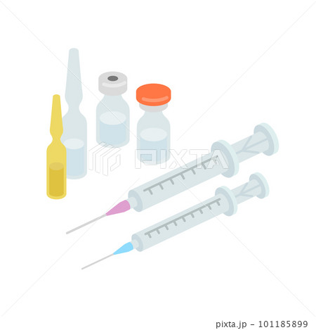 ヘルスケア_注射器とバイアル・アンプル　主線なし 101185899
