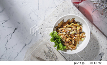 Vegetarian salad. Zucchini salad. 101187856