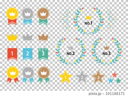 Colorful ranking icon set Colorful ranking icon set 101188171