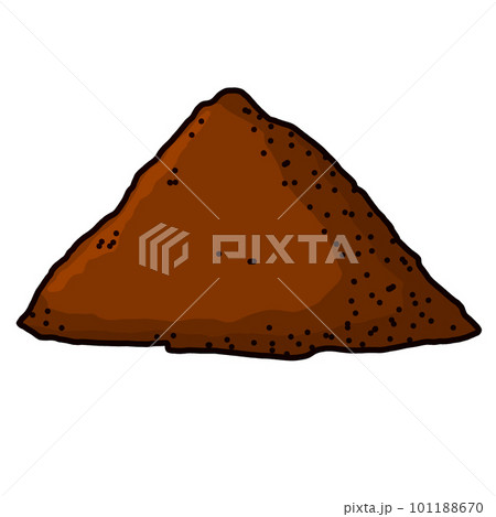 Pile of earth. Brown mound. Land and soil for farming. Flat cartoon isolated on white 101188670