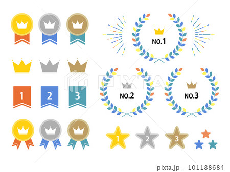 シンプルなランキングアイコンセット シンプルなランキングアイコンセット 101188684