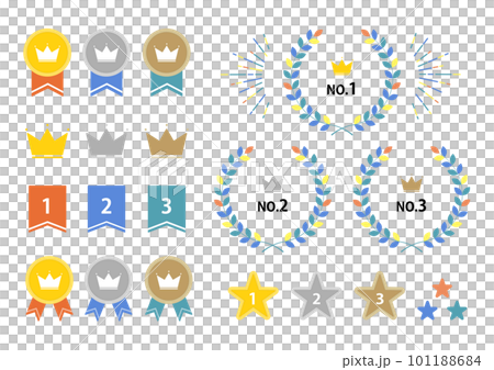 シンプルなランキングアイコンセット シンプルなランキングアイコンセット 101188684