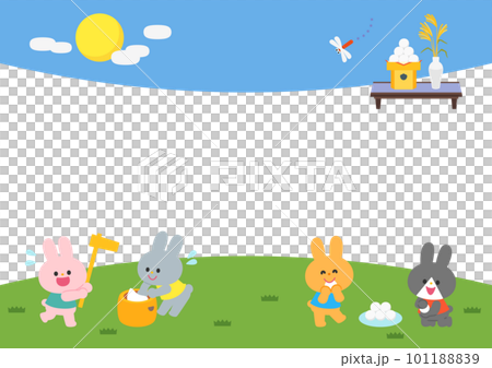 イラストフレーム　ウサギたちのお月見 101188839