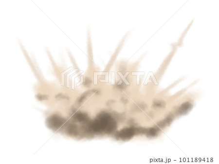 筆タッチの戦隊モノの爆破シーンの煙イラスト 101189418